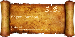 Seger Botond névjegykártya